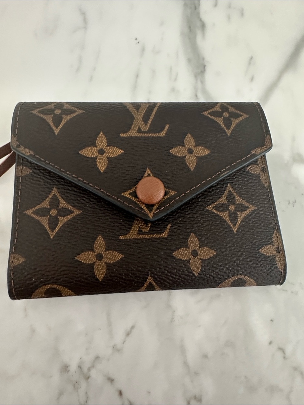 Monogram Canvas Small Envelope Wallet in Brown